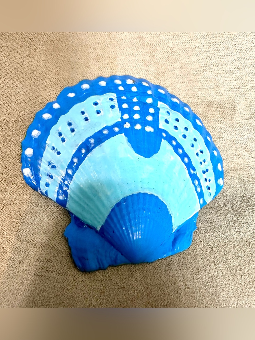 Handmade Tropical Beach Painted Seashell Trinket Dish Ring Holder Coastal Decor - Picture 3 of 6